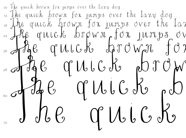 Peony Charming font waterfall